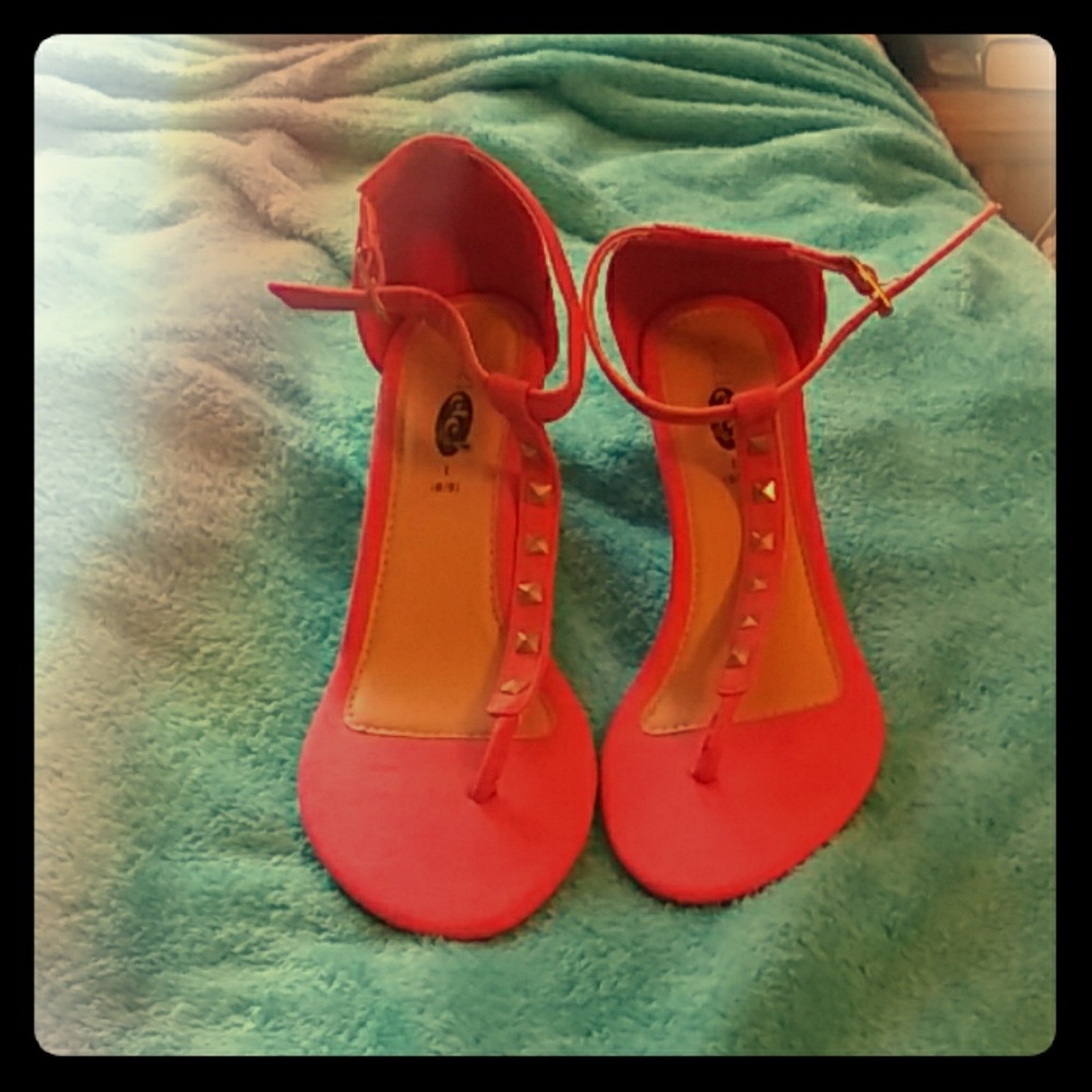 Pink studded sandals
